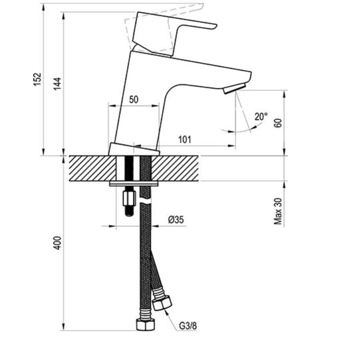 TD 012.00 bateria chrom umywalkowa 10° stojąca 140 bez korka.JPG