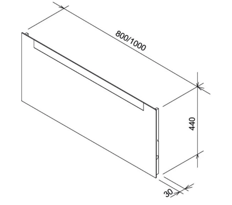 Lustro Clear 800 - rysunek techniczny