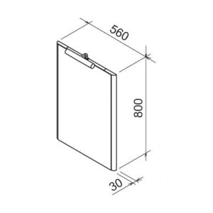 Lustro z oświetleniem M 560 - rysunek techniczny