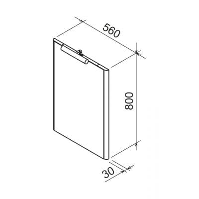 Lustro z oświetleniem M 560 - rysunek techniczny