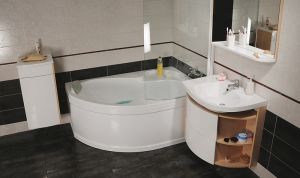 Umywalka konglomeratowa ROSA COMFORT nablatowa L biała z otworami zdj.1.png