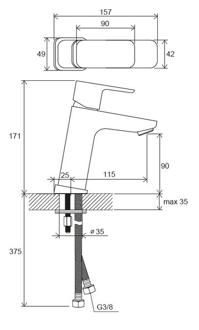 TD F 014.20 bateria czarna umywalkowa 10° FREE stojąca 170 bez korka  rys.techniczny.PNG