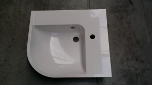 Umywalka BEHAPPY Lewa biała z otworem (produkt poekspozycyjny)