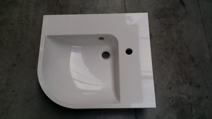 Umywalka BEHAPPY Lewa biała z otworem (produkt poekspozycyjny)