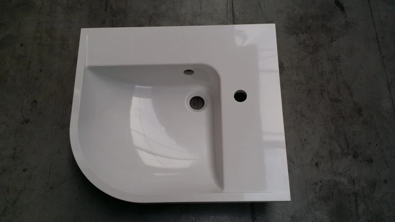 Umywalka BEHAPPY Lewa biała z otworem (produkt poekspozycyjny)