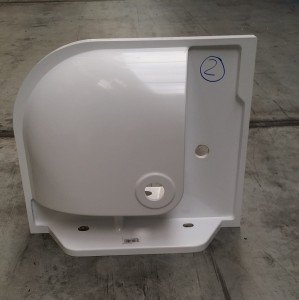 Umywalka BEHAPPY Lewa biała z otworem (produkt poekspozycyjny)