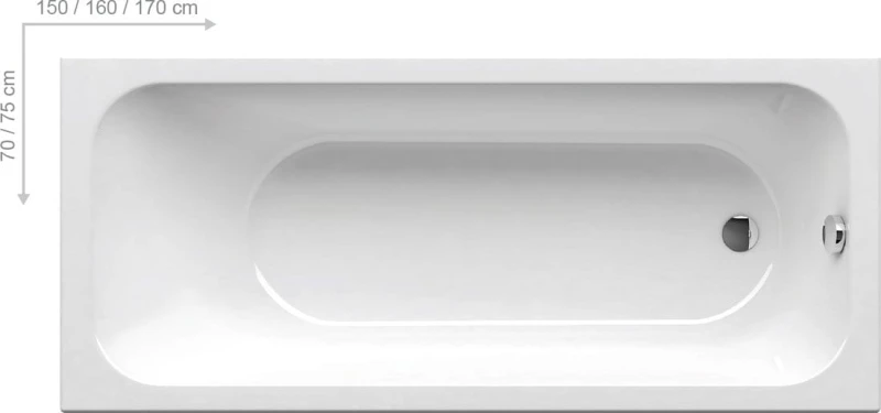 Wanna CHROME 160x70 biała wymiary.jpg