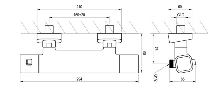 Bateria prysznicowa termostatyczna TERMO 10°  TD 033.00 rys.tech..PNG