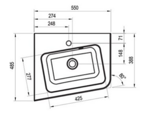 Umywalka narożna 550 Lewa.PNG