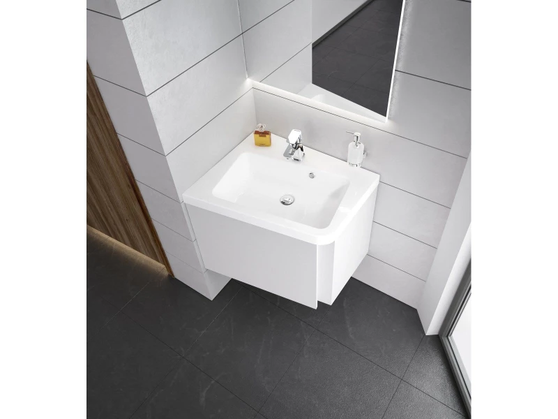 Umywalka konglomeratowa 10° Lewa  biała z otworami zdj.3.jpg