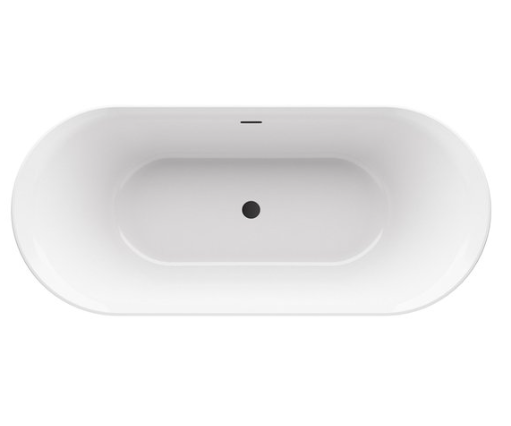 Wanna wolnostojąca YPSILON  180x80 biała z czarnym odpływem i przelewem  1.png