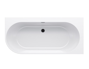 Wanna wolnostojąca FREEDOM CORNER P  170x80 biała z czarnym odpływem i przelewem  4.png