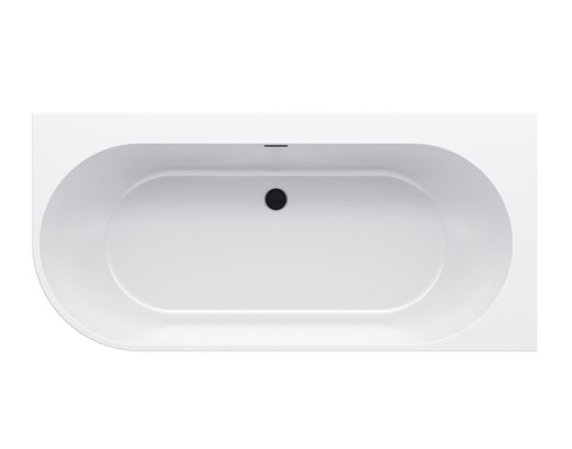 Wanna wolnostojąca FREEDOM CORNER P  170x80 biała z czarnym odpływem i przelewem  4.png