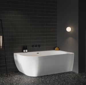 Wanna wolnostojąca FREEDOM CORNER P  170x80 biała z czarnym odpływem i przelewem 3.png