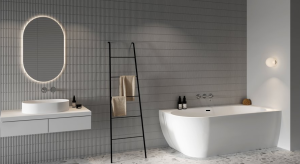 Wanna wolnostojąca FREEDOM CORNER P  170x80 biała z czarnym odpływem i przelewem 5.png