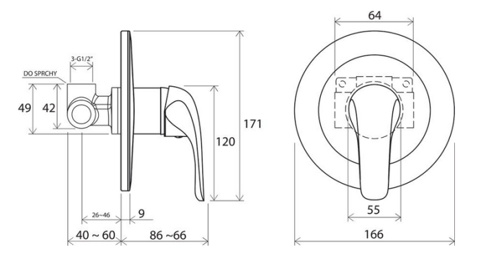 RS 062.00 bateria podtynkowa ROSA bez przełącznika rys.tech..PNG