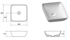 Umywalka ceramiczna UNI 380 S Slim biała XJX01138001.JPG