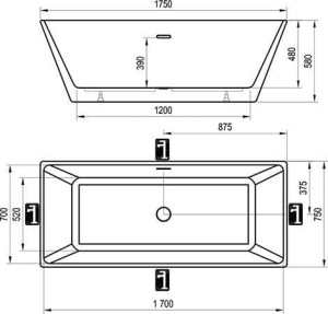 Wanna Freedom "R" 175x75 biała wolnostojąca (produkt poekspozycyjny)