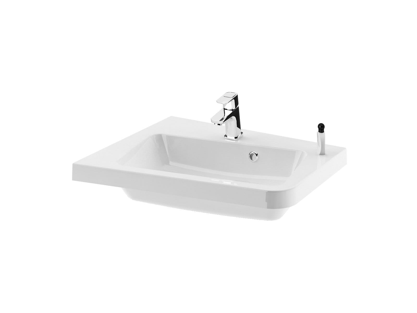 Umywalka konglomeratowa 10° Lewa  biała z otworami.jpg